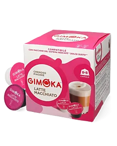 Gimoka Latte Macchiato package and capsule for Dolce Gusto
