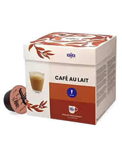 Kaffekapslen Caf&eacute; Au Lait package and capsule for Dolce Gusto