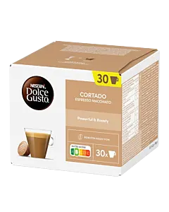 Nescaf&eacute; Cortado 30 package and capsule for Dolce Gusto
