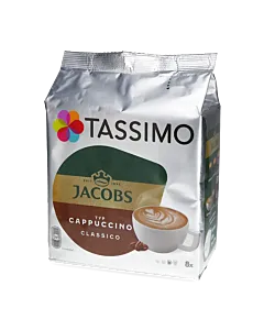 Jacobs Cappuccino Classico package and capsules for Tassimo