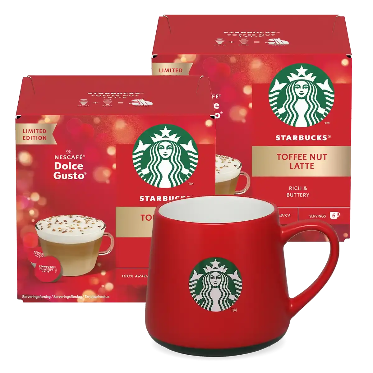Toffee Nut Latte + Red Mug Bundle