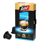 Café René Espresso Decaffeinato package and capsule for Nespresso®