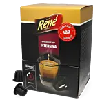 CafÃ© RenÃ© Intensiva Big Pack package and capsule for NespressoÂ®